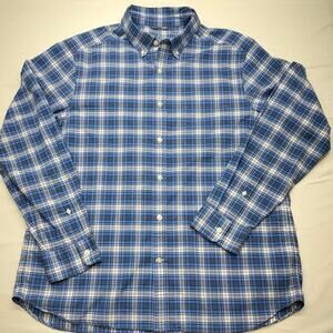 Vineyard Vines On-The-Go Performance Plaid Shirt - Men’s Large Blue
